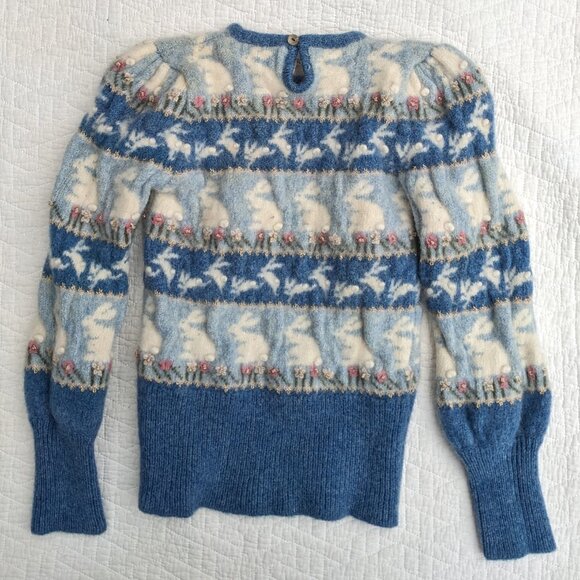 Vintage 1988 Moussie for Susan Bristol Girls Shetland Wool & Angora Sweater - Picture 2 of 11